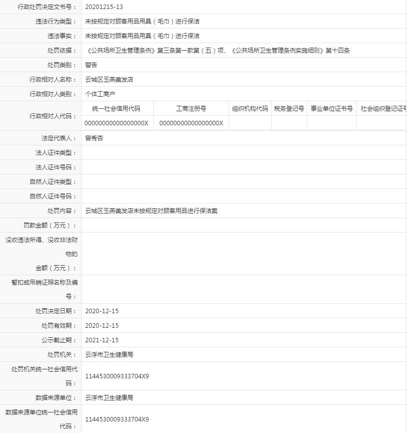 未按规定对顾客用品用具（毛巾）进行保洁（玉燕美发店）.jpg